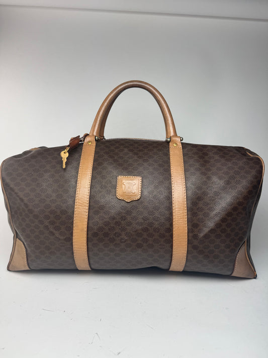 Keepball vintage Céline Triomphe Monogram 50 en cuir marron