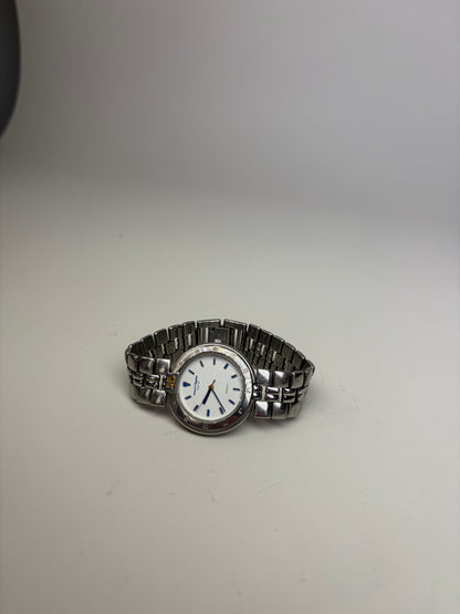 Vintage Courreges Stainless Steel Bracelet Watch Silver White