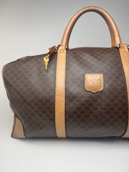 Keepball vintage Céline Triomphe Monogram 50 en cuir marron