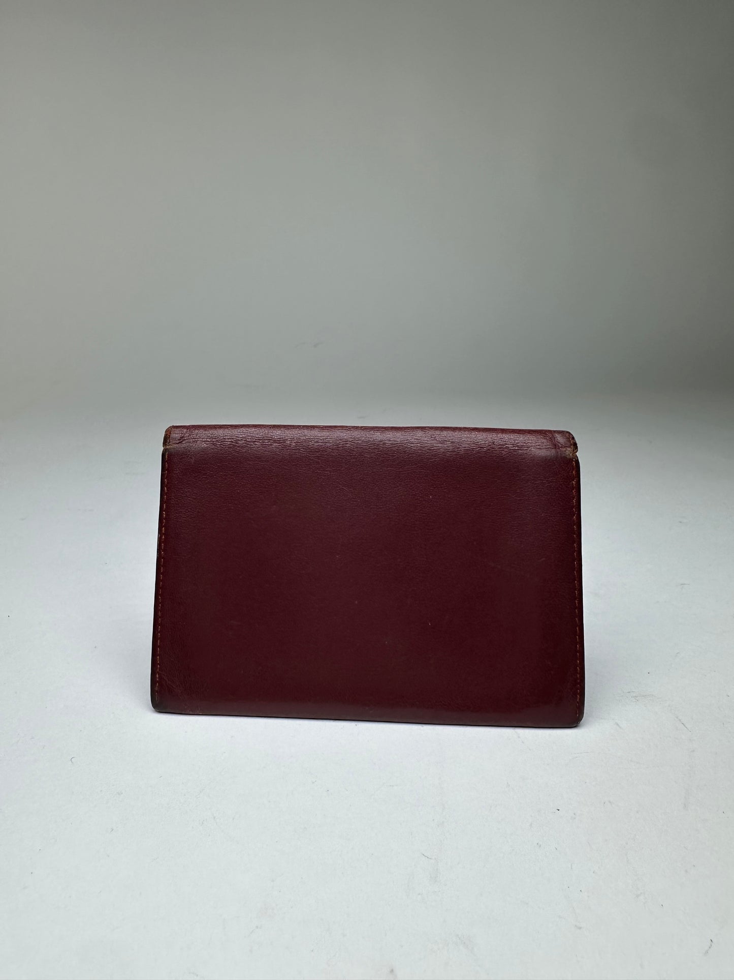 Vintage Cartier Card Holder Leather Bordeaux