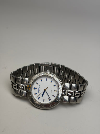 Vintage Courreges Stainless Steel Bracelet Watch Silver White