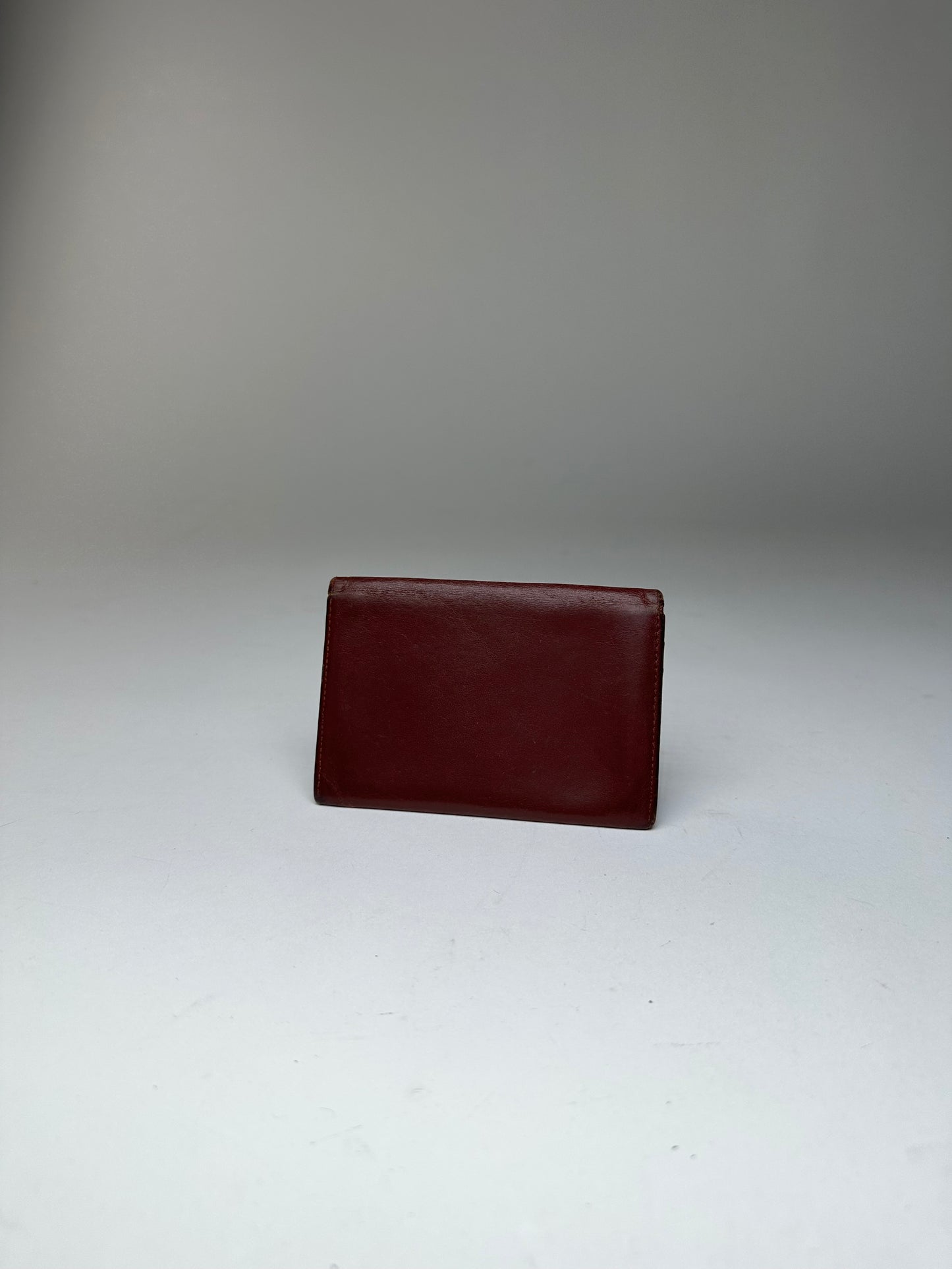 Vintage Cartier Card Holder Leather Bordeaux