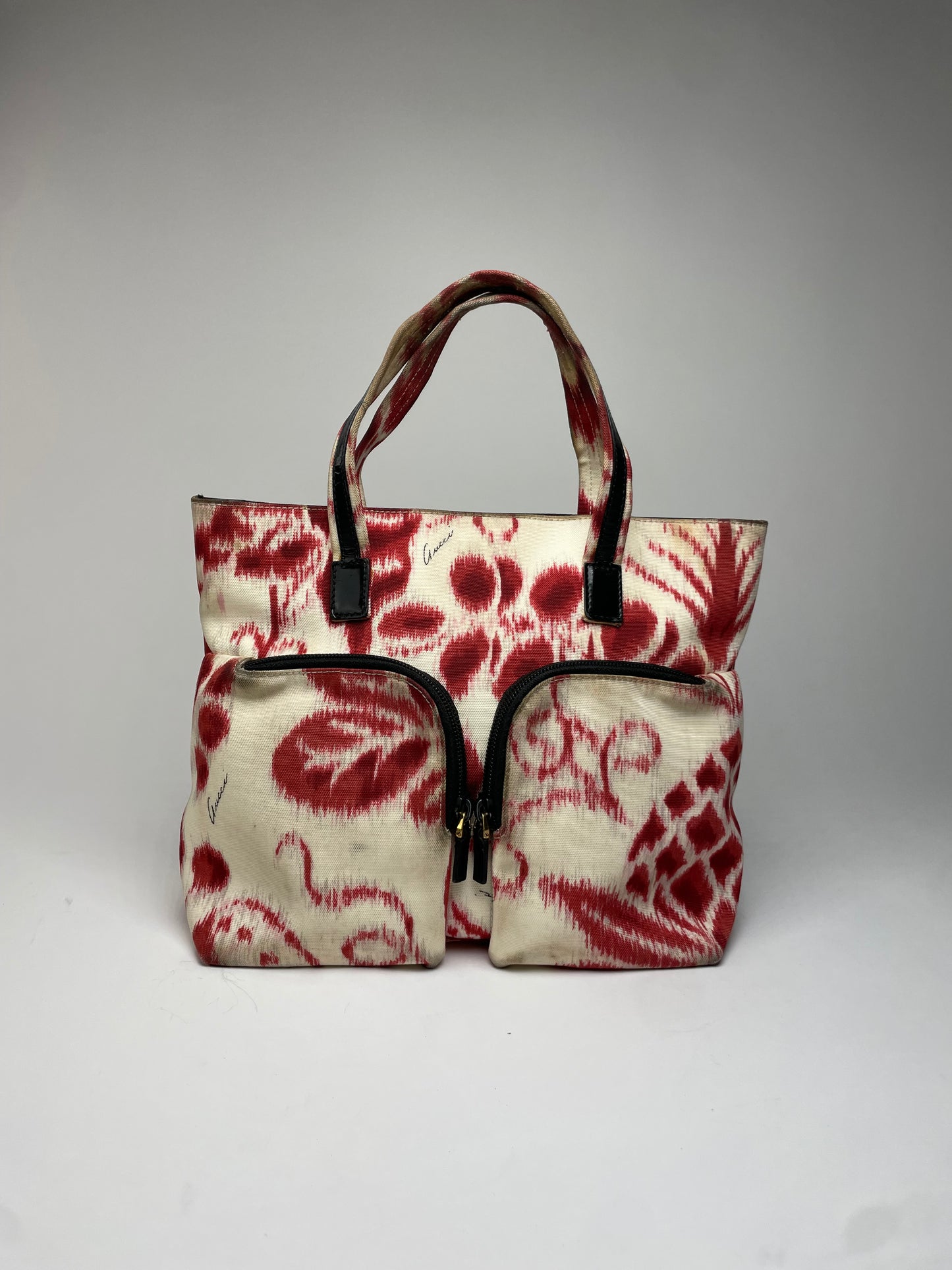 Vintage Gucci Abstract Handbag White Red
