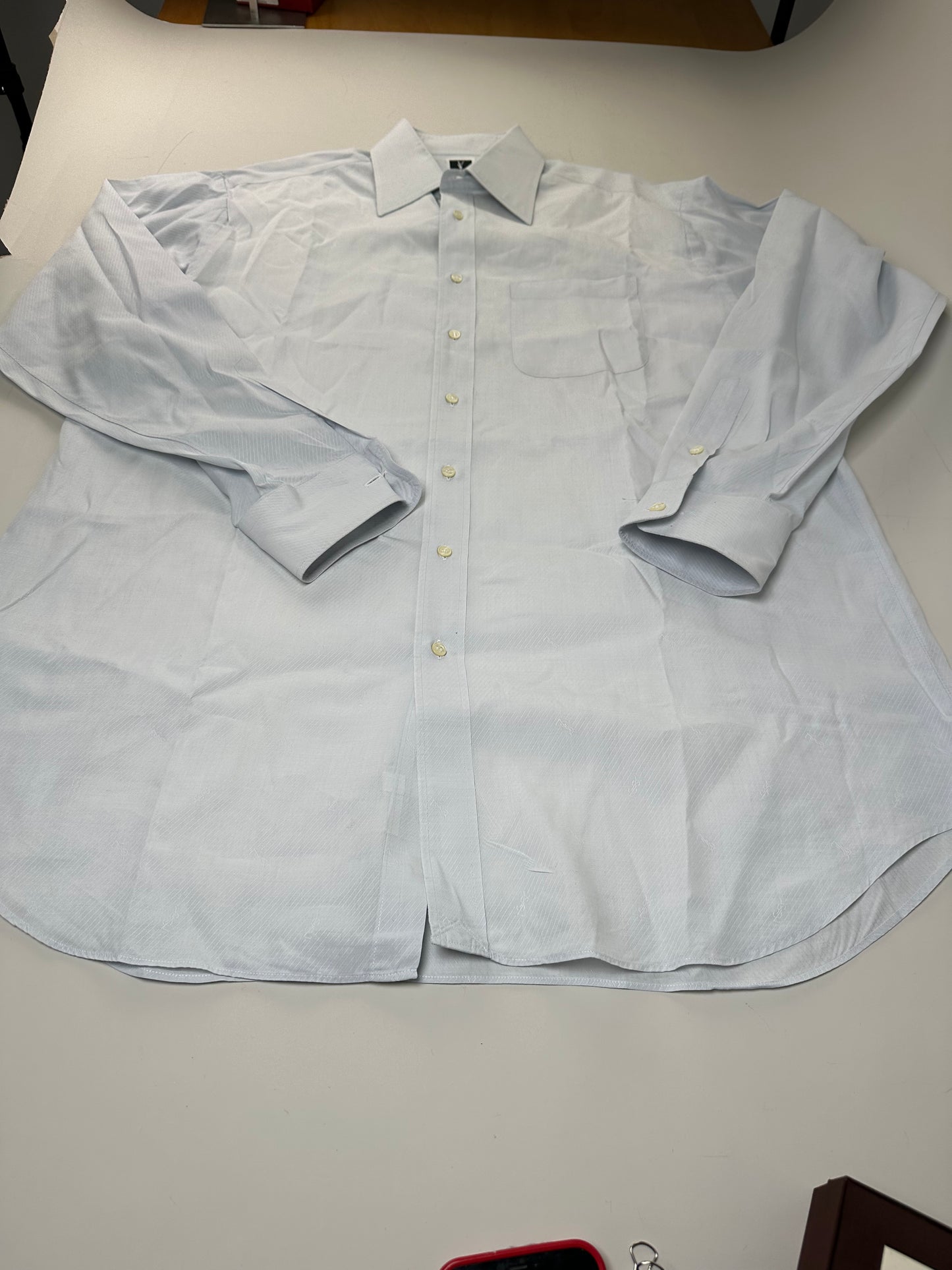 Vintage Yves Saint Laurent Men's Cotton Shirt Light Blue L