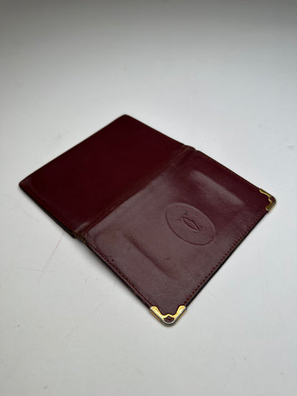 Vintage Cartier Card Holder Leather Bordeaux