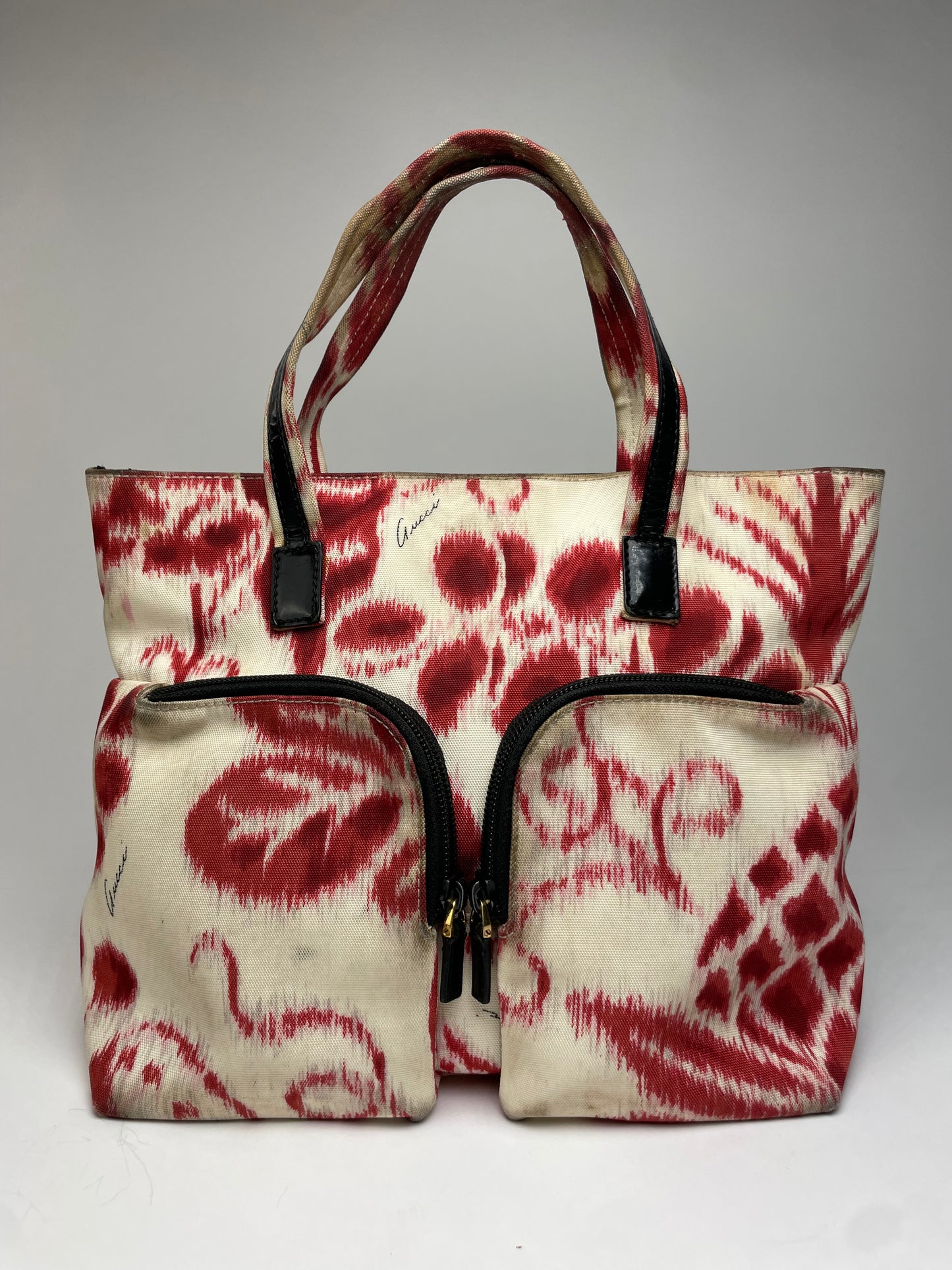 Vintage Gucci Abstract Handbag White Red