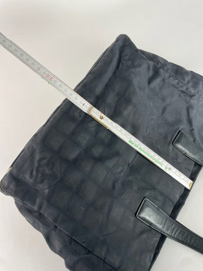 Vintage Chanel Monogram Tote Bag Black