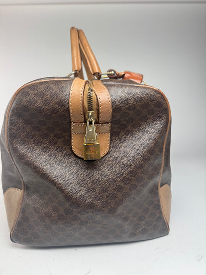 Keepball vintage Céline Triomphe Monogram 50 en cuir marron