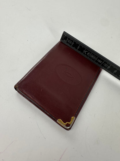 Vintage Cartier Card Holder Leather Bordeaux
