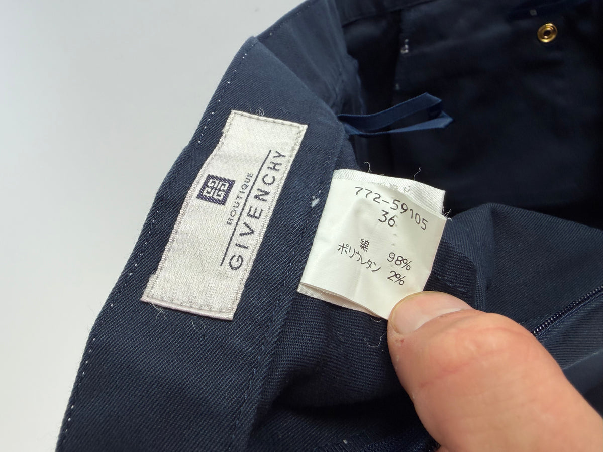 Vintage Givenchy Boutique Denim Pencil Skirt Late 1990s Navy S