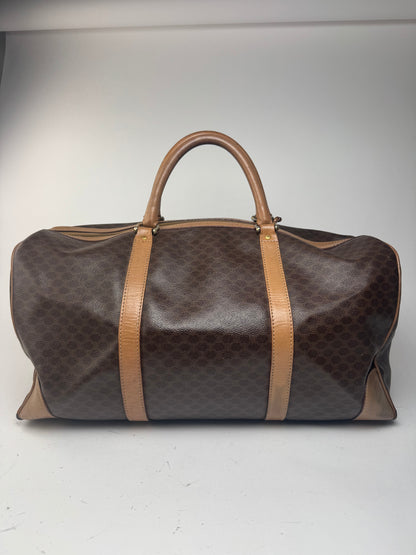 Keepball vintage Céline Triomphe Monogram 50 en cuir marron