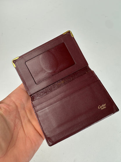 Vintage Cartier Card Holder Leather Bordeaux