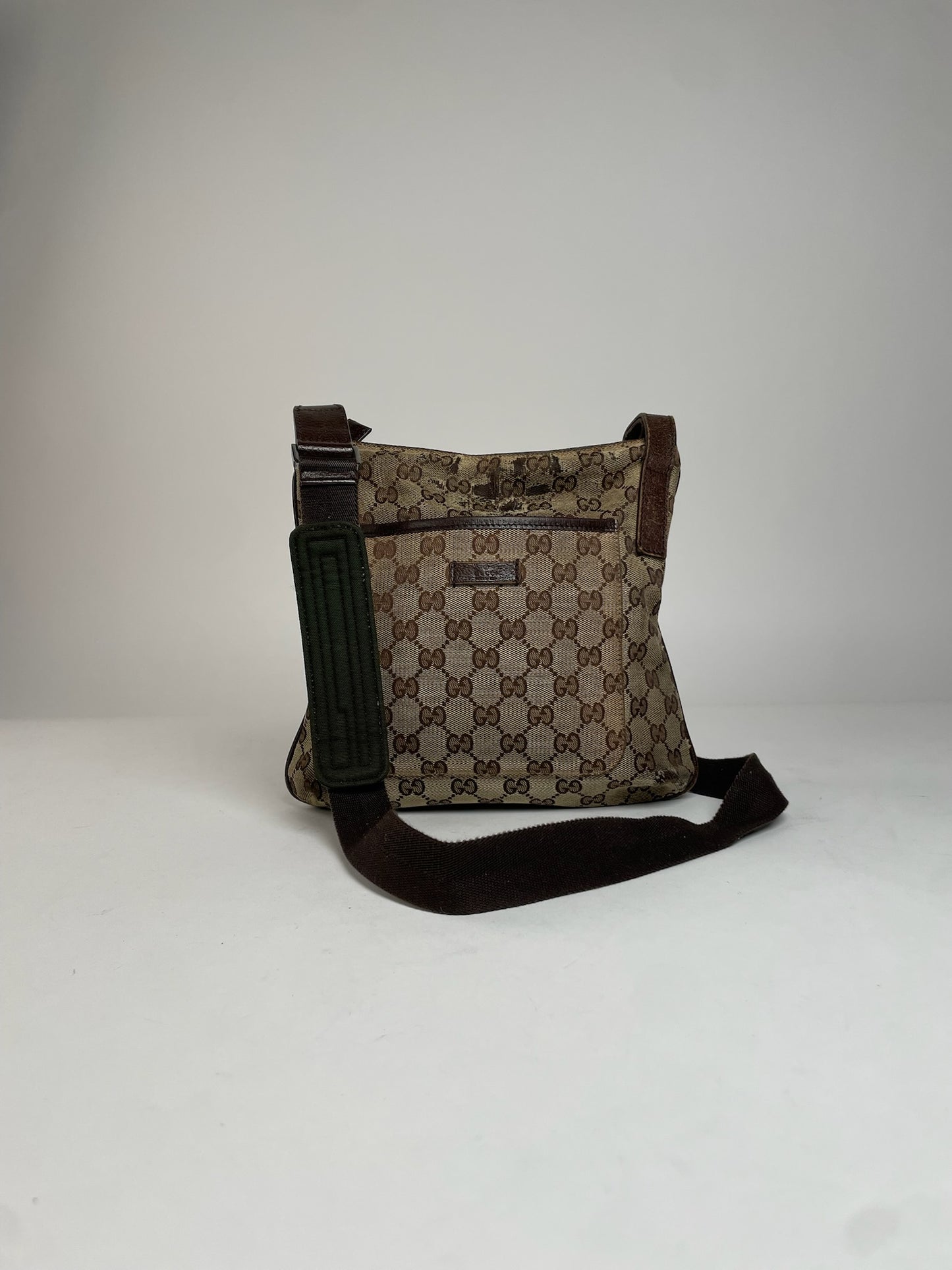 Vintage Gucci Multiway Monogram Bag Beige Brown