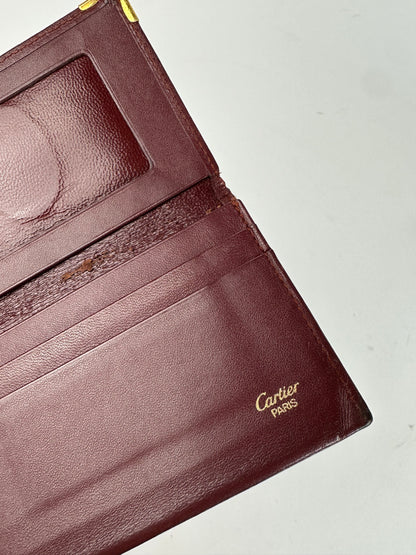 Vintage Cartier Card Holder Leather Bordeaux