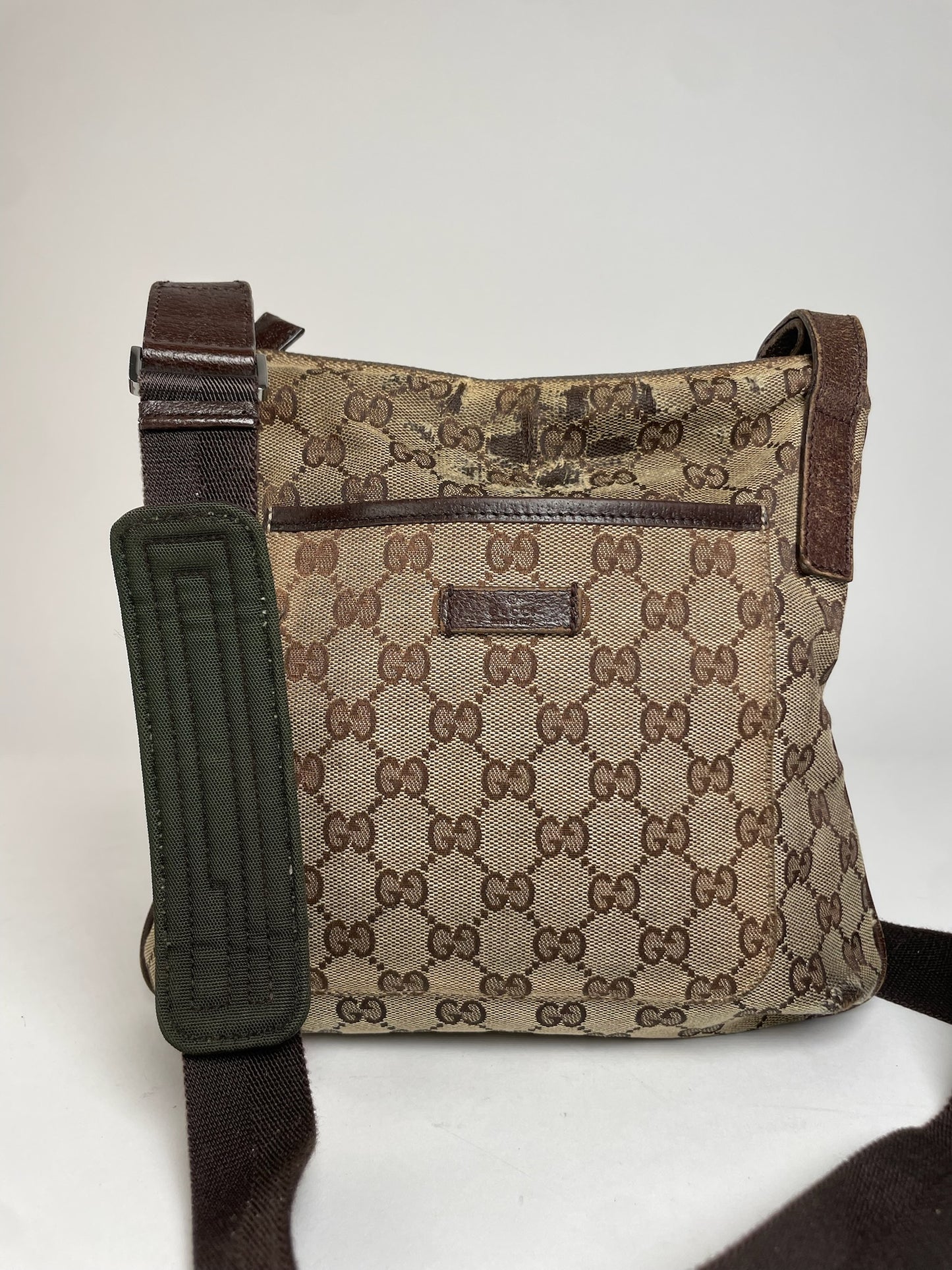 Vintage Gucci Multiway Monogram Bag Beige Brown