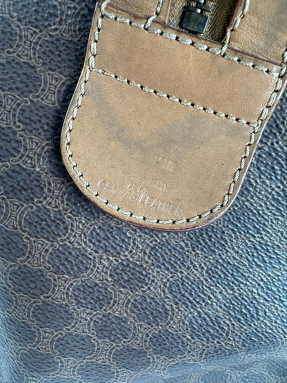 Keepball vintage Céline Triomphe Monogram 50 en cuir marron