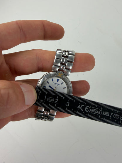 Vintage Courreges Stainless Steel Bracelet Watch Silver White