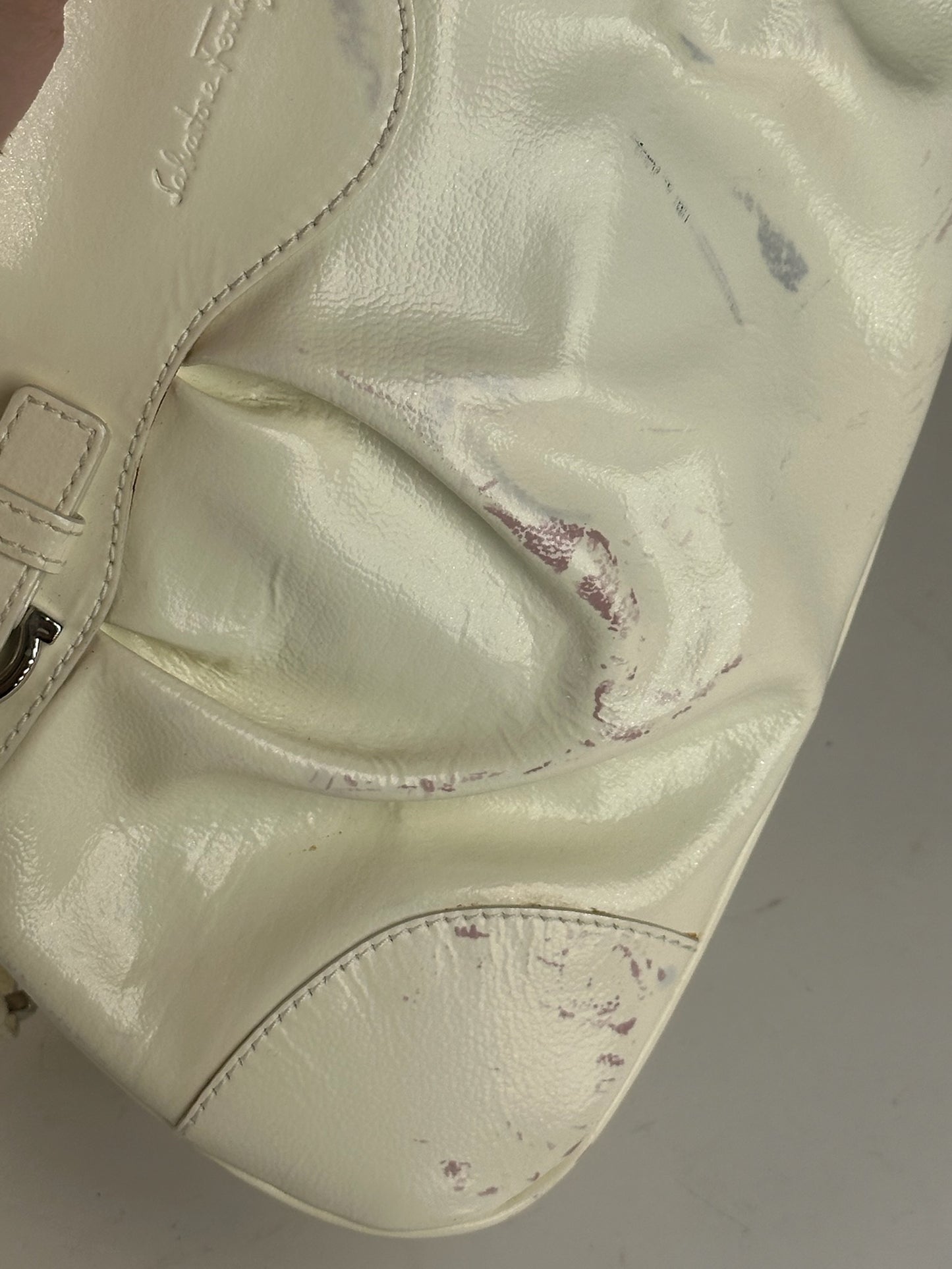 Vintage Salvatore Ferragamo Patent Leather bag white