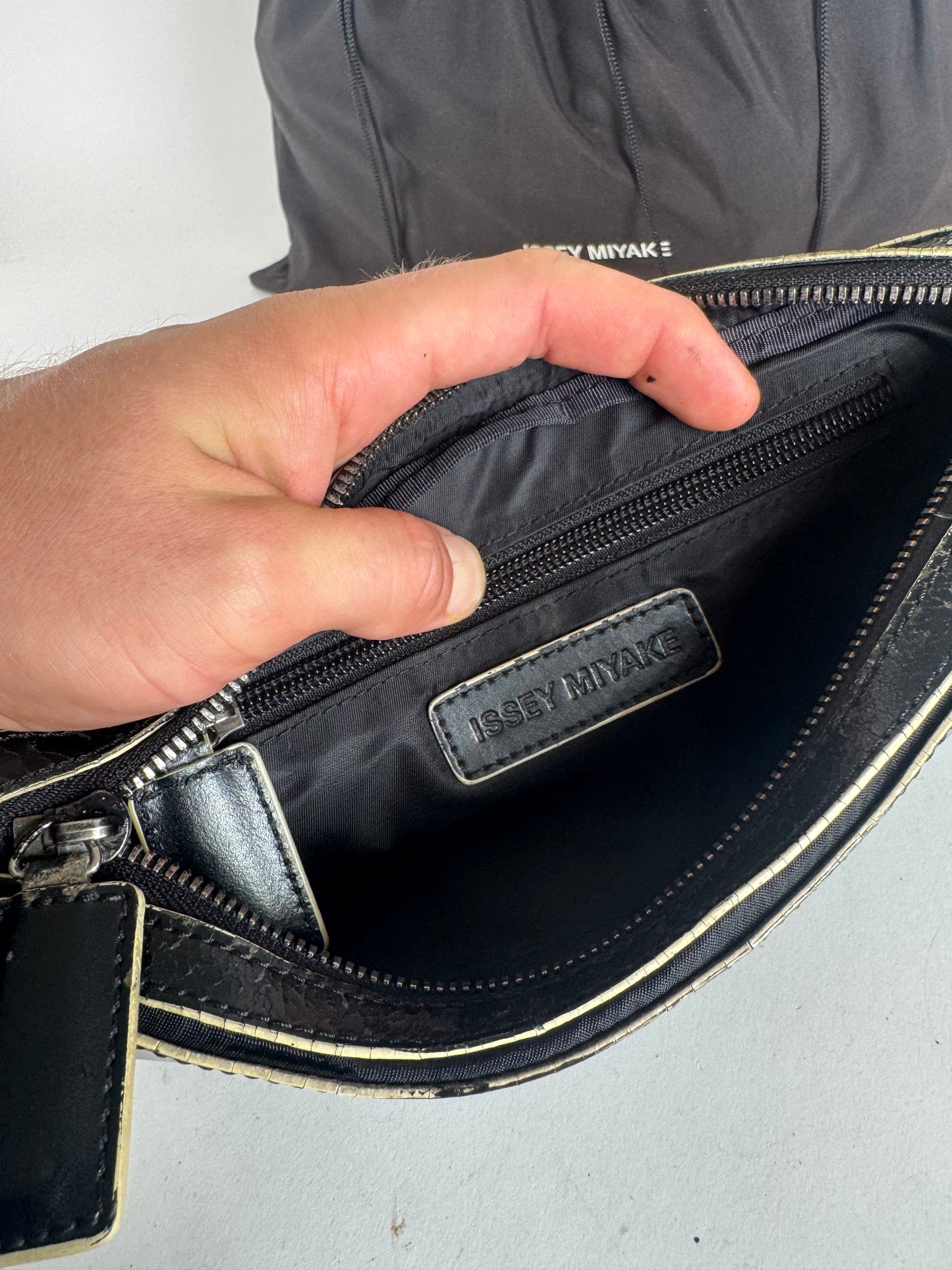 Vintage Issey Miyake Leather Belt Bag Black