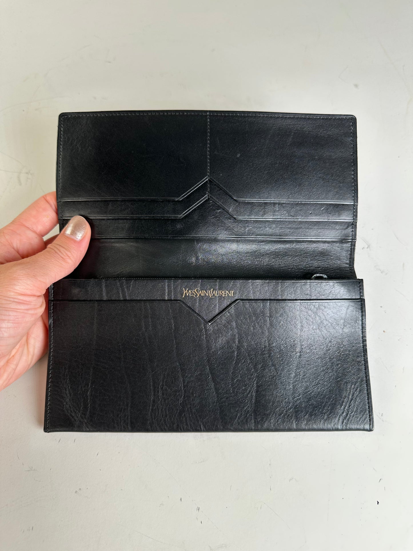 Vintage Yves Saint Laurent Leather Wallet Black