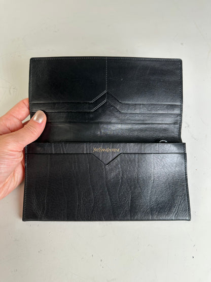 Vintage Yves Saint Laurent Leather Wallet Black
