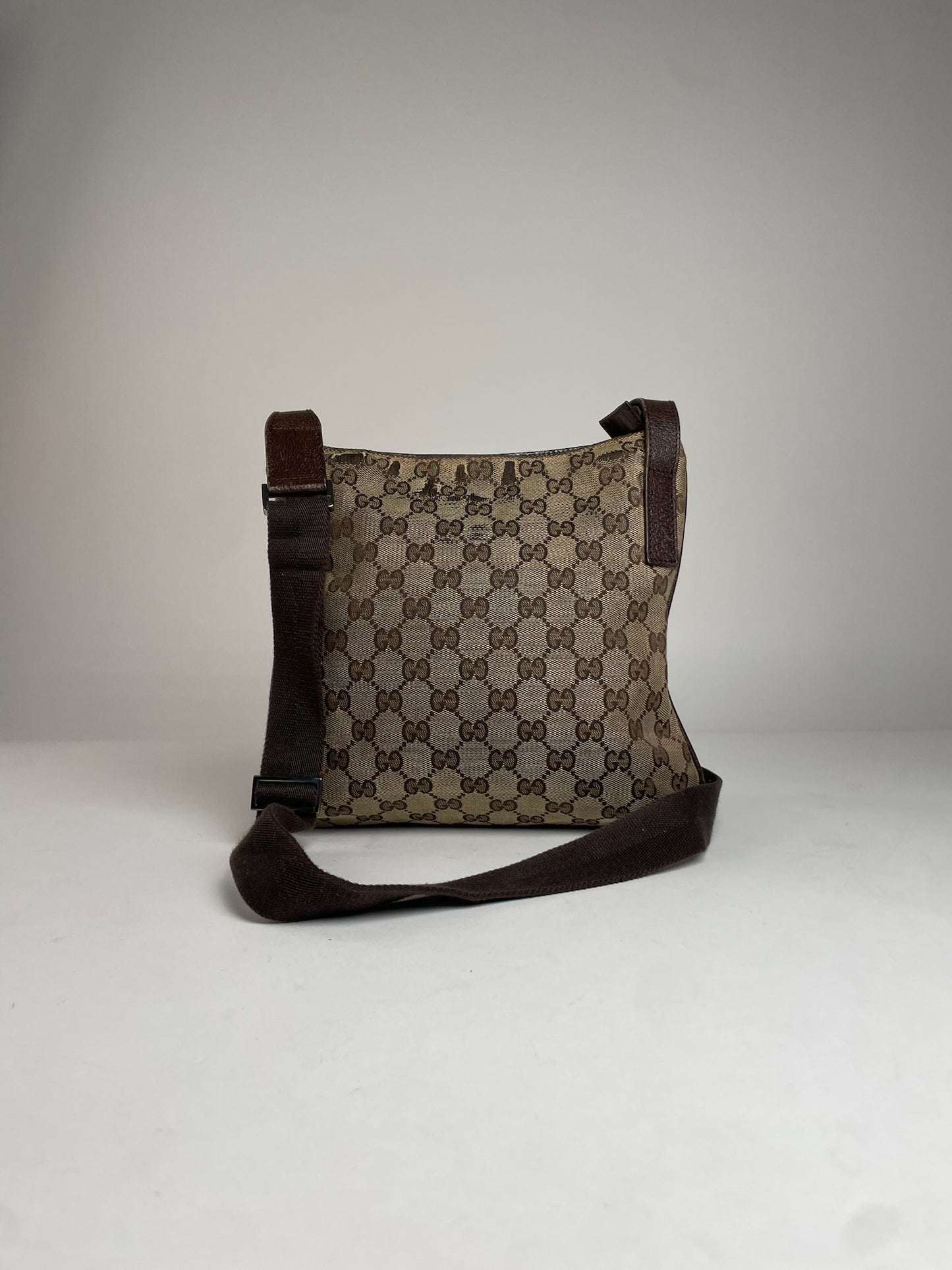 Vintage Gucci Multiway Monogram Bag Beige Brown