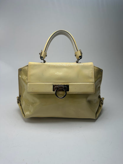 Vintage Salvatore Ferragamo Patent Leather bag beige