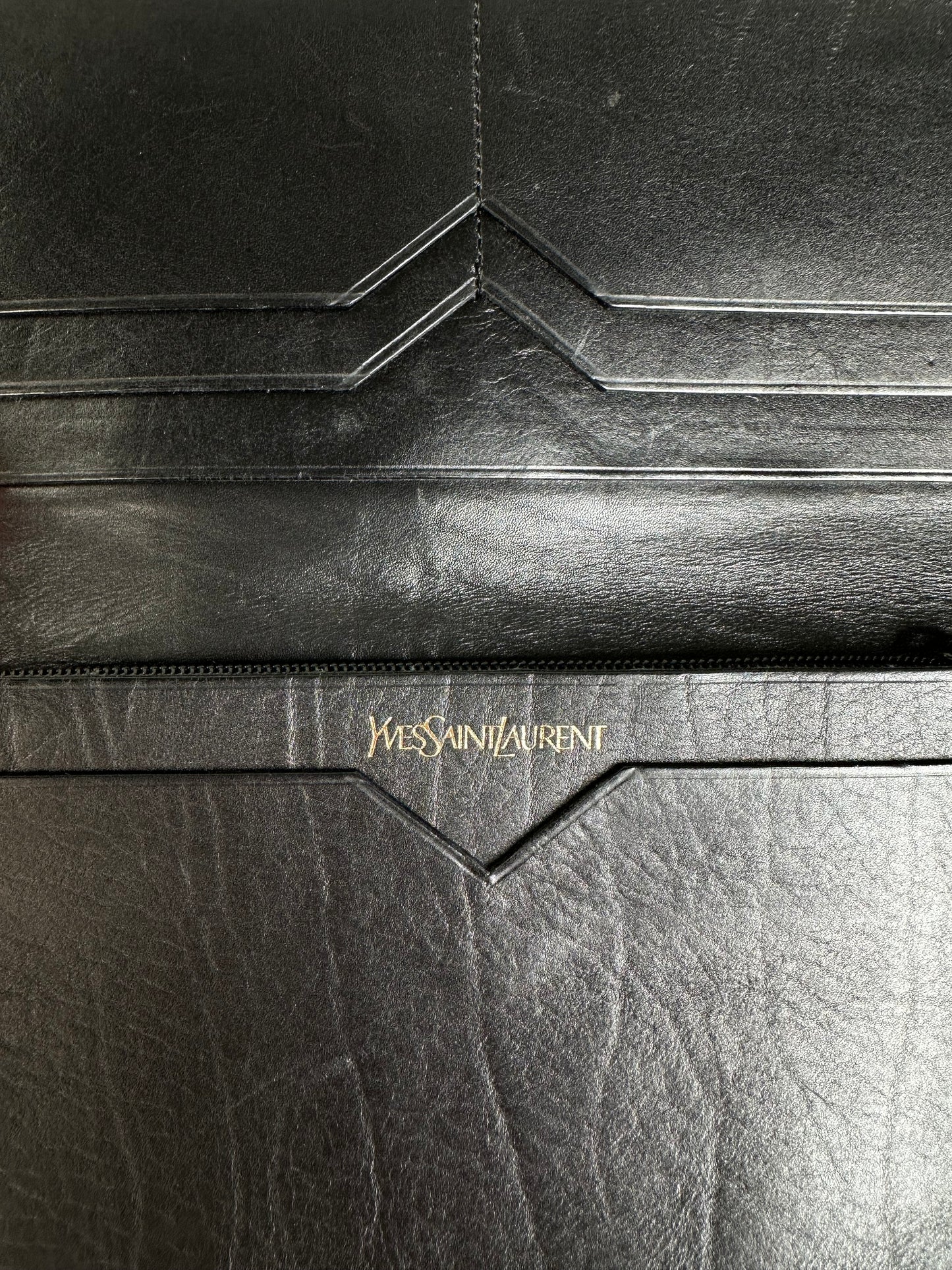 Vintage Yves Saint Laurent Leather Wallet Black