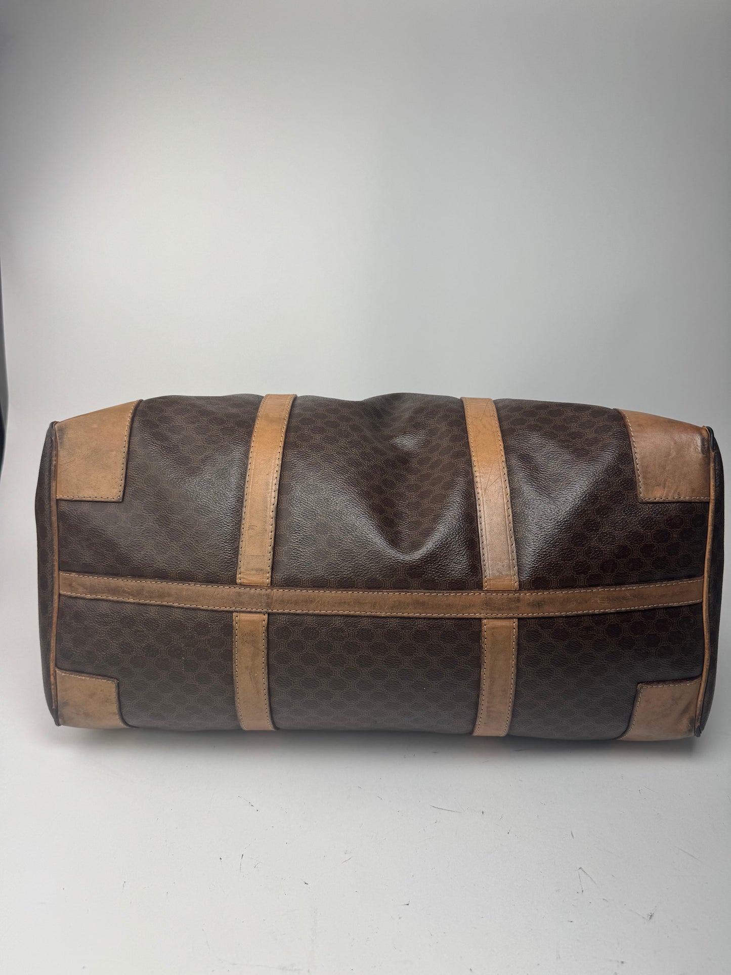 Keepball vintage Céline Triomphe Monogram 50 en cuir marron