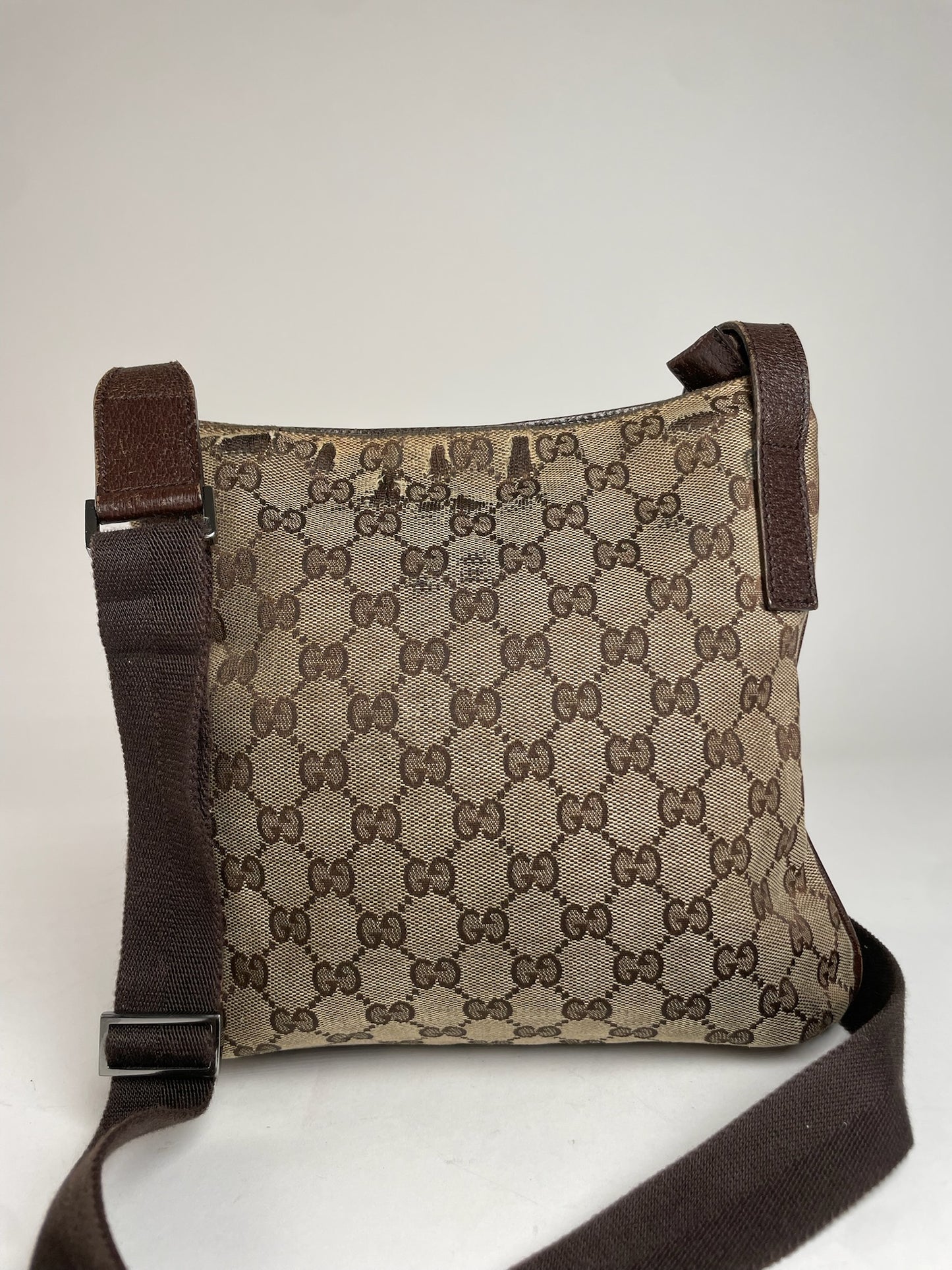 Vintage Gucci Multiway Monogram Bag Beige Brown
