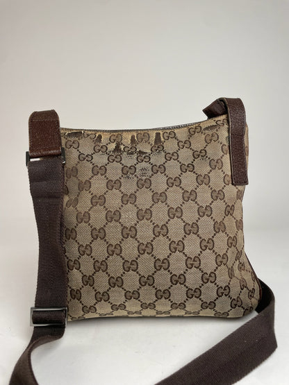 Vintage Gucci Multiway Monogram Bag Beige Brown