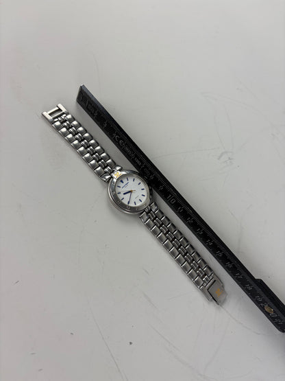 Vintage Courreges Stainless Steel Bracelet Watch Silver White