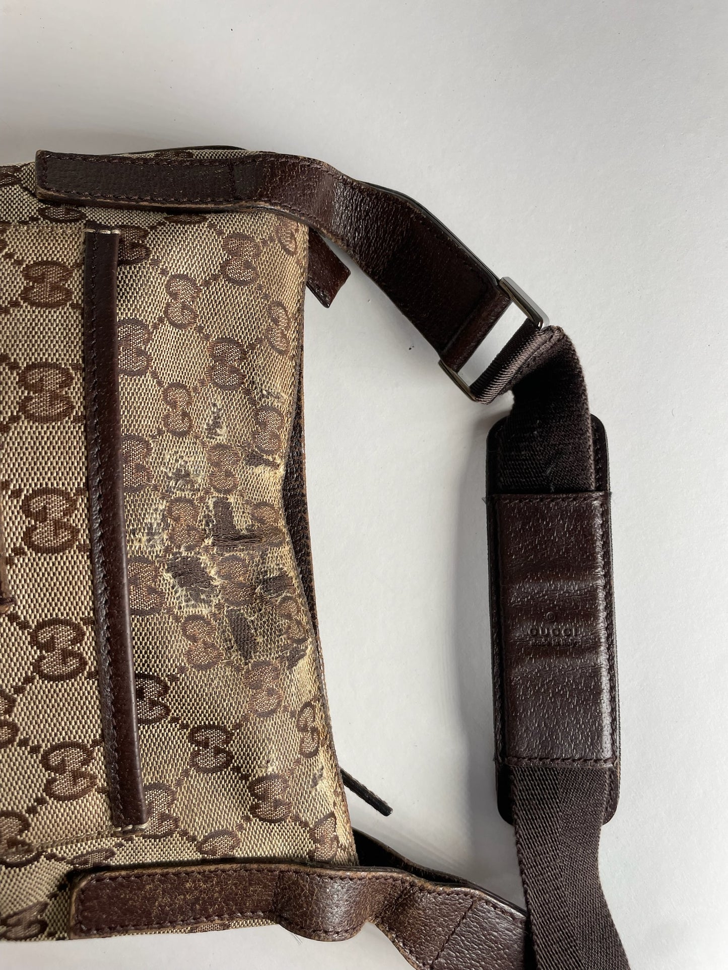 Vintage Gucci Multiway Monogram Bag Beige Brown