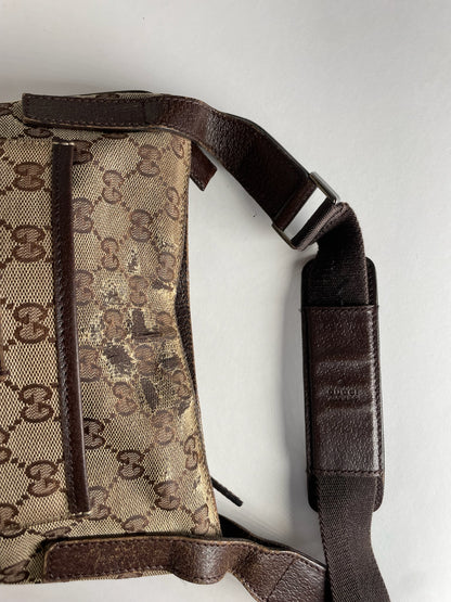 Vintage Gucci Multiway Monogram Bag Beige Brown