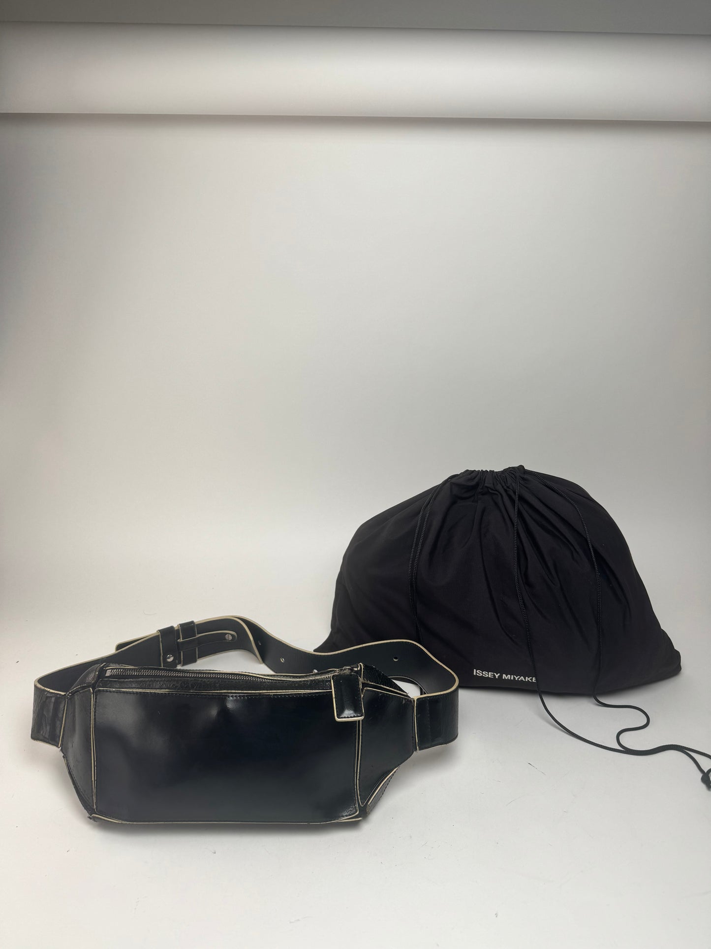 Vintage Issey Miyake Leather Belt Bag Black