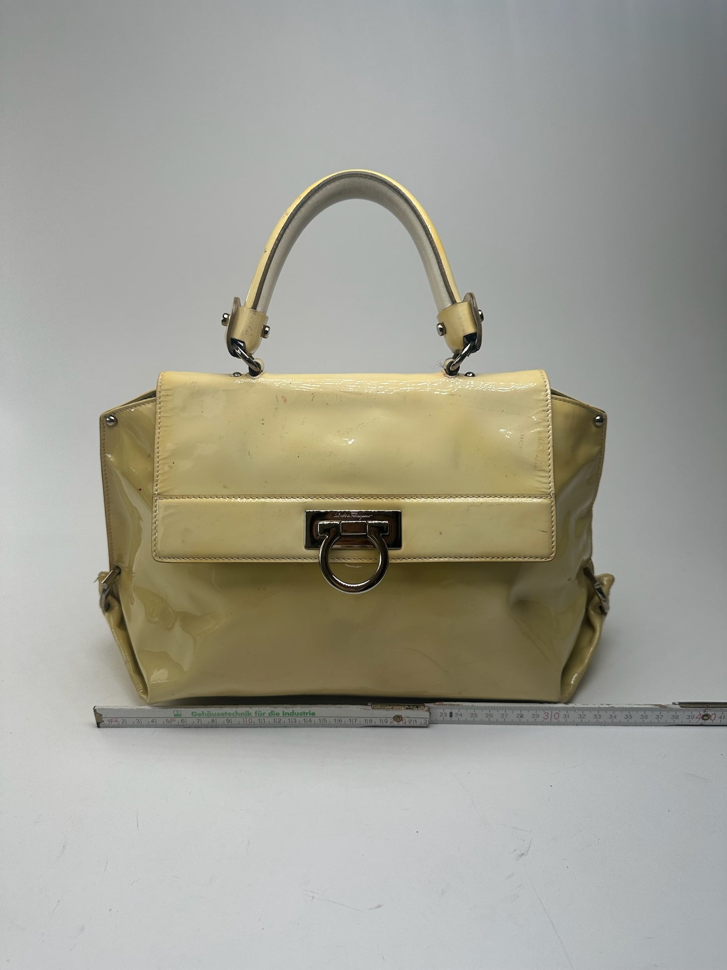 Vintage Salvatore Ferragamo Patent Leather bag beige