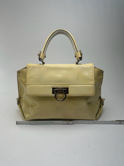 Vintage Salvatore Ferragamo Patent Leather bag beige