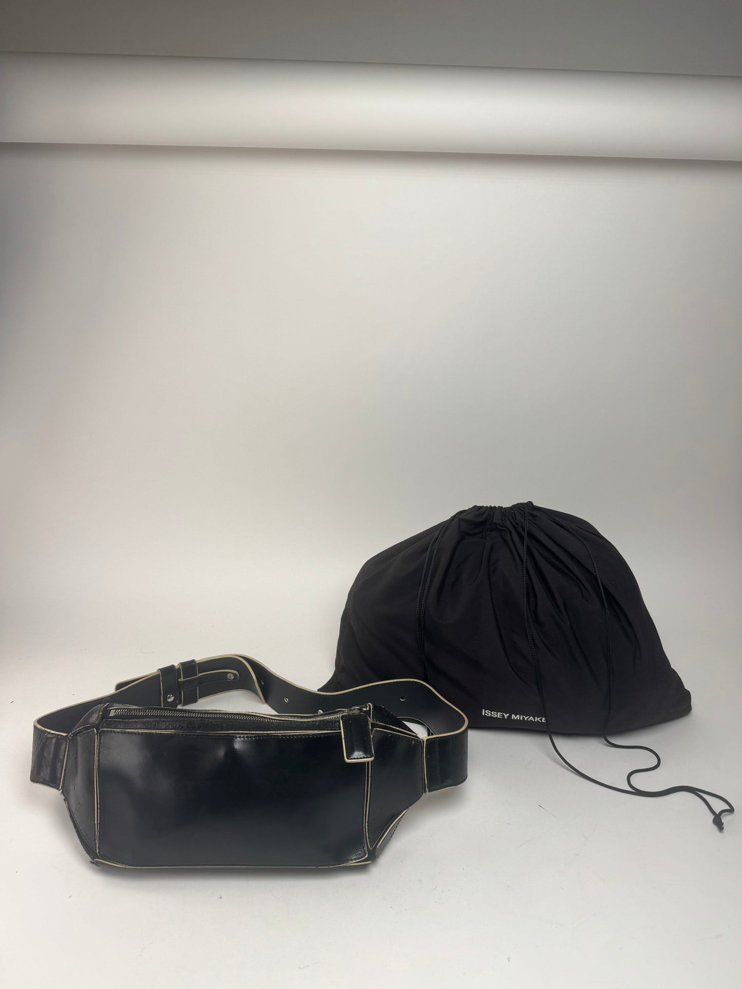 Vintage Issey Miyake Leather Belt Bag Black