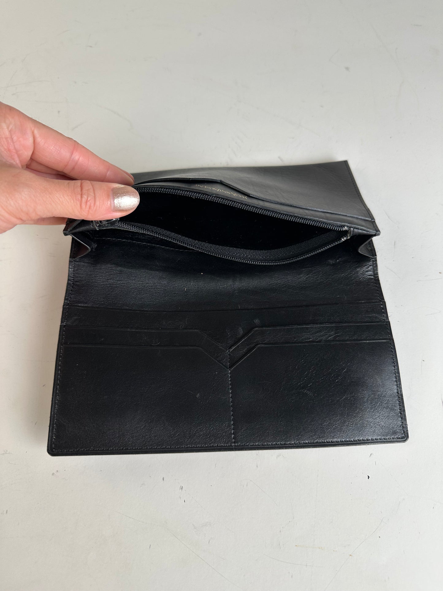 Vintage Yves Saint Laurent Leather Wallet Black