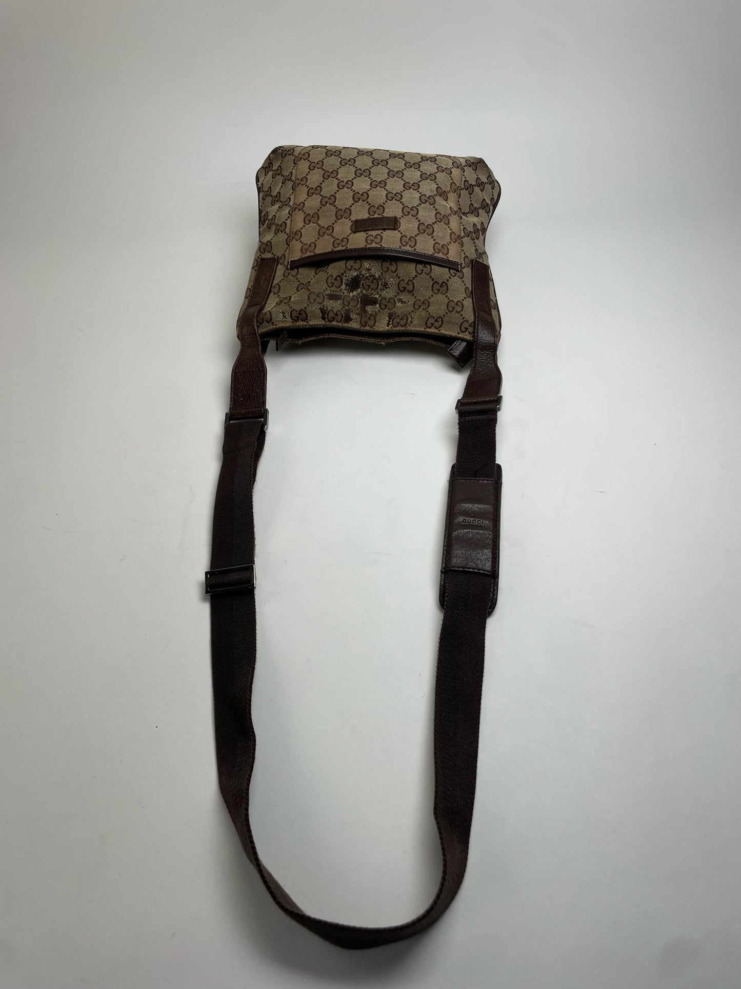 Vintage Gucci Multiway Monogram Bag Beige Brown