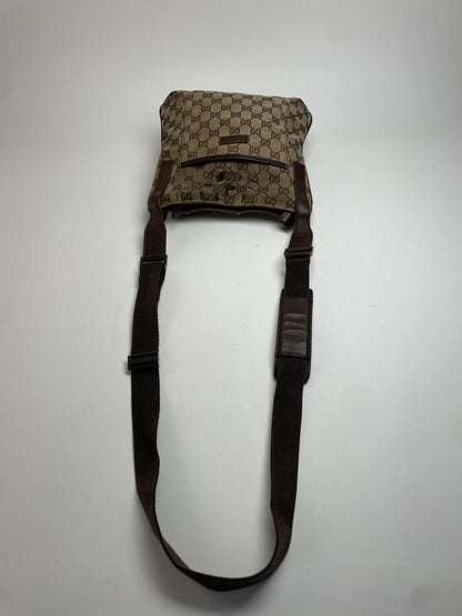 Vintage Gucci Multiway Monogram Bag Beige Brown