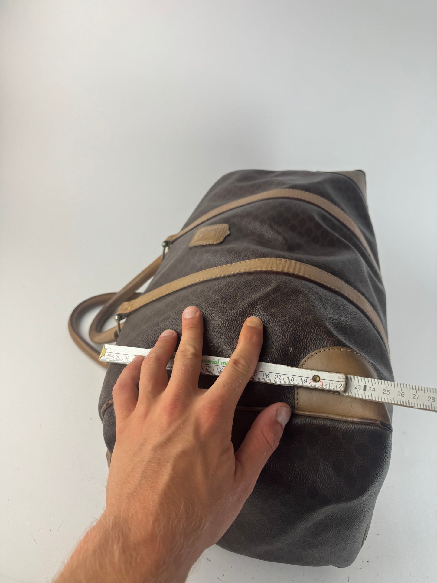 Keepball vintage Céline Triomphe Monogram 50 en cuir marron