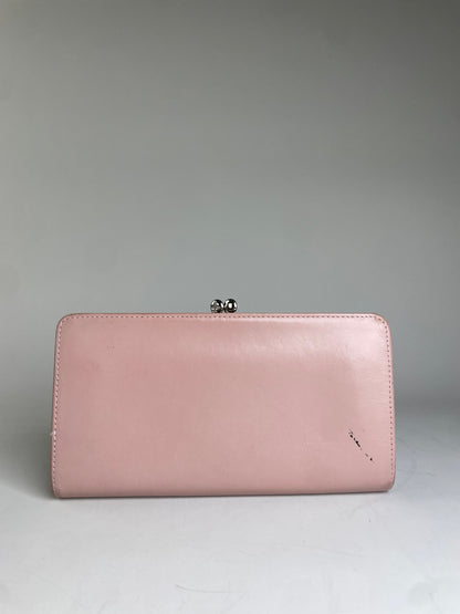 Vintage Vivienne Westwood Leather Wallet Light Pink Silver Clasp