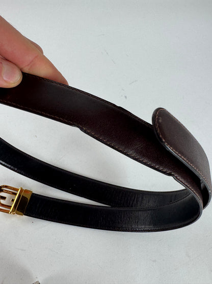 Vintage Gucci Leather Belt Brown