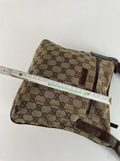 Vintage Gucci Multiway Monogram Bag Beige Brown