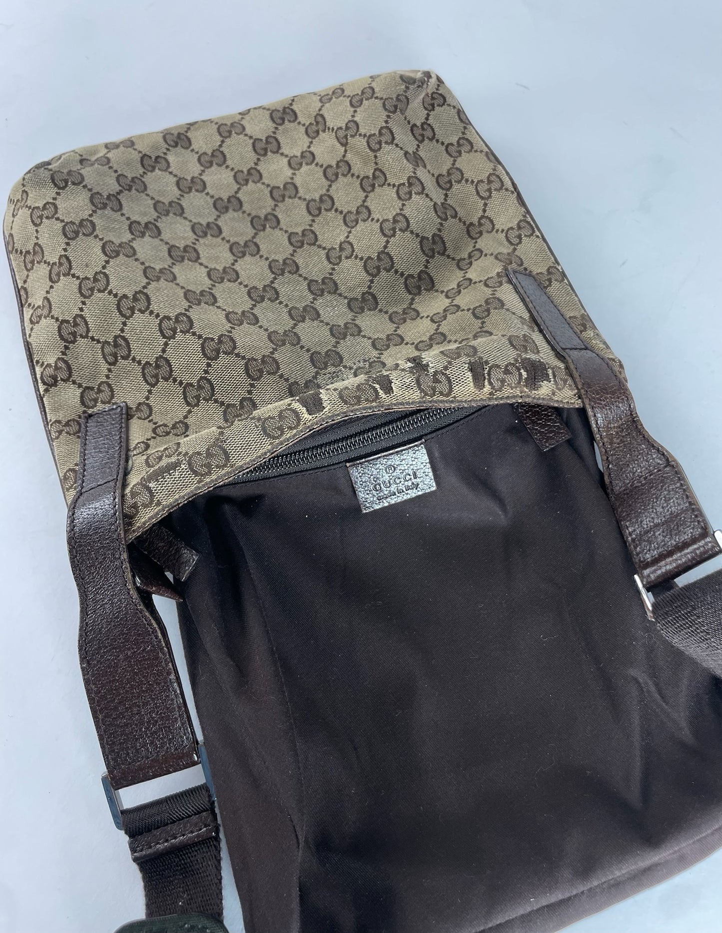 Vintage Gucci Multiway Monogram Bag Beige Brown