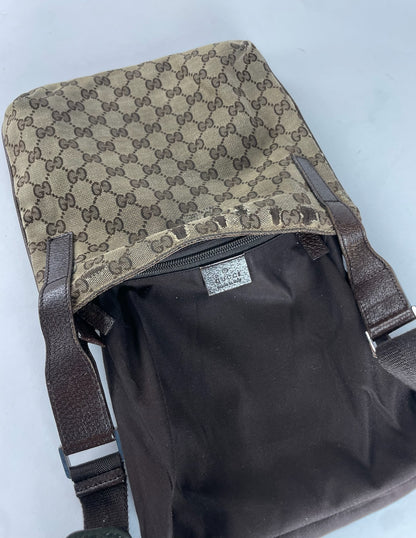 Vintage Gucci Multiway Monogram Bag Beige Brown