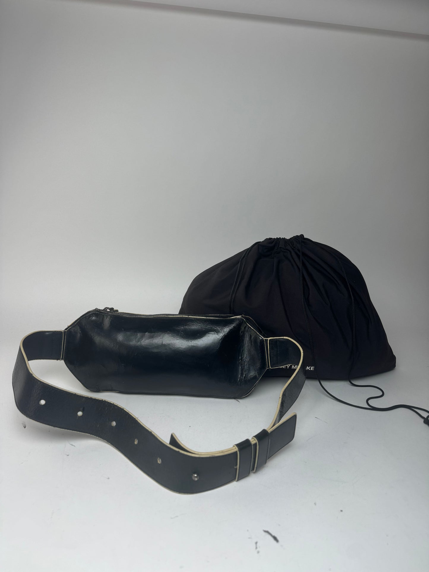 Vintage Issey Miyake Leather Belt Bag Black