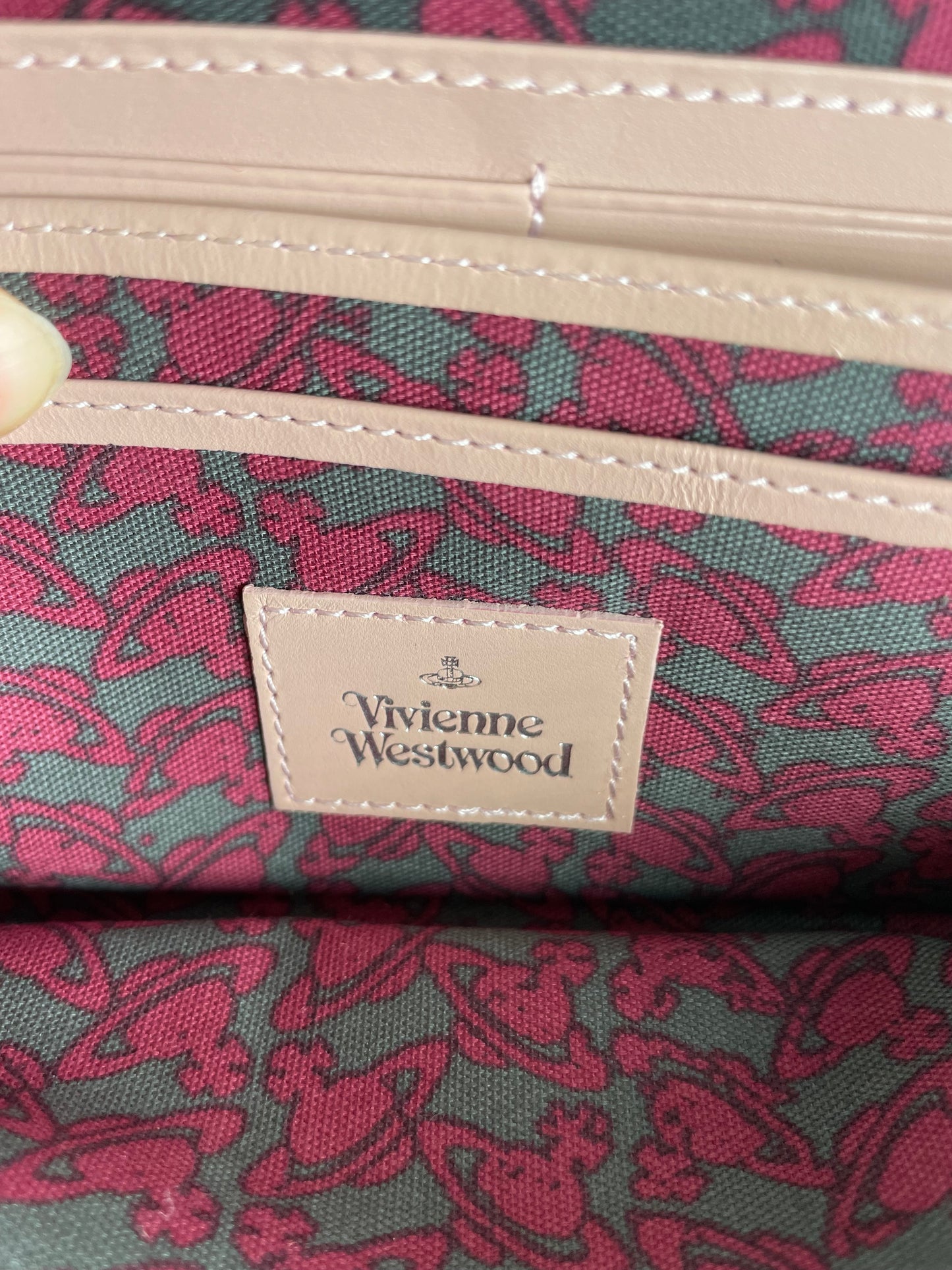 Vintage Vivienne Westwood Leather Wallet Light Pink Silver Clasp