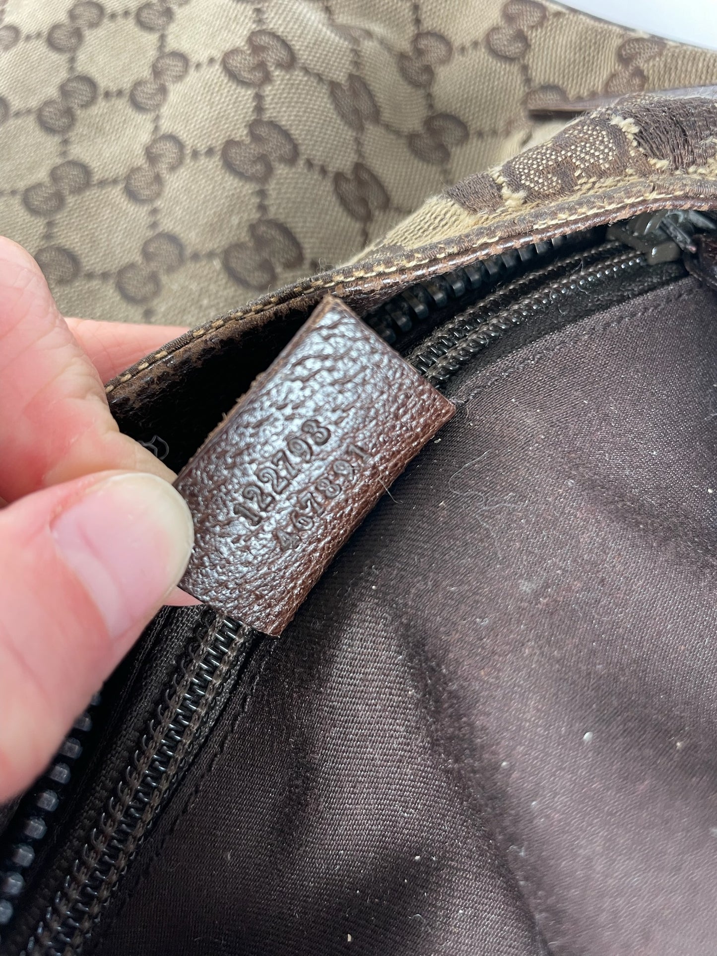 Vintage Gucci Multiway Monogram Bag Beige Brown